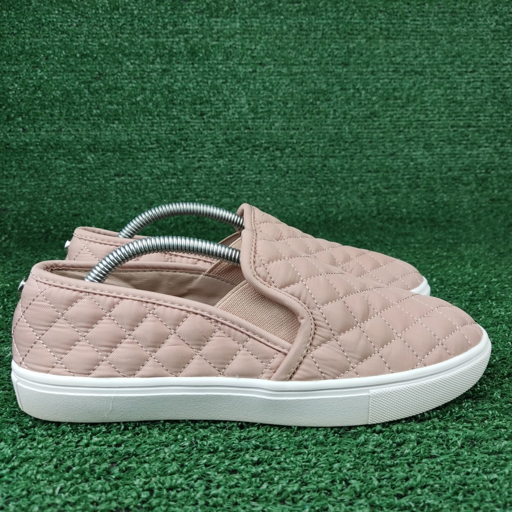 Steve Madden Sneakers Womens 7M Pink ECNTRCQT Quilted Slip On Platform Casual